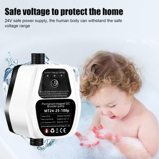 Автоматический портативный насос повышения давления воды 3 режима регулируемый водонепроницаемый низкий уровень шума 100 Па бытовой