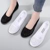 Spring/Summer Women's White Mesh Wedge Heel Nursing Shoes - Comfortable, Non-Slip, Breathable, Hollow Design for Leisure and Work.
