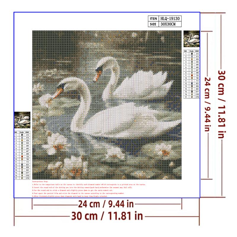 5d DIY Diamond Painting Cross Stitch Animal Swan Lotus Flower Diamond Embroidery Mosaic Full Round Drill Home Decor Arts