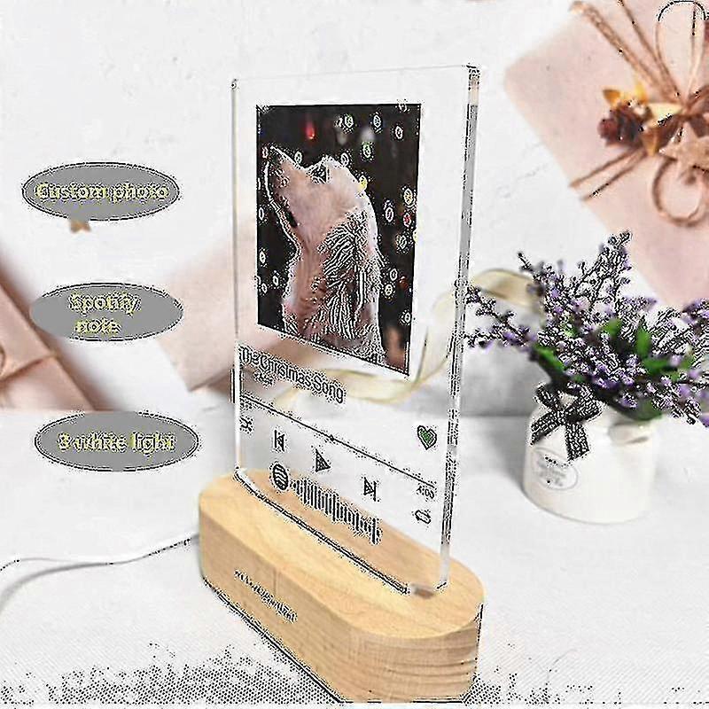 2022 Hot Deal Customized 3d Colorful Photo Night Light Spotify Note Desk Lamp Decor Valentine's Day