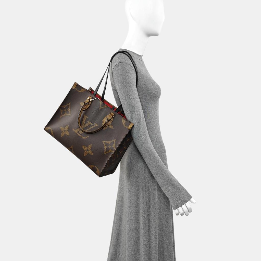 [Pre-Owned] Louis Vuitton Onthego MM 'Brown Giant Monogram/Brown Monogram Reverse Canvas' - Fair #1JJY6YW
