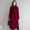 Women's Korean-Style Woolen Outer Wear Coat Autumn Spring Mid-Length Plus-Size Loose Woolen Coat