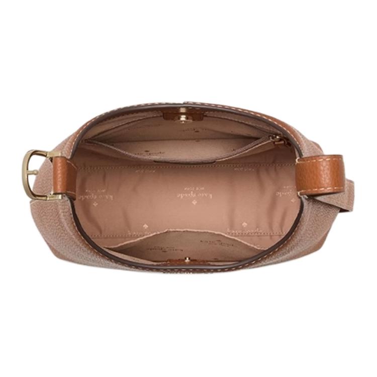 Kate Spade Ks Logo Print Leather Shoulder Bag Small Women Shoulder Bag Warm-Ginger KM482