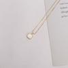 Simple Geometric Square Shell Pendant Necklace For Women Temperament Gold Color Metal Chain Necklace Jewelry