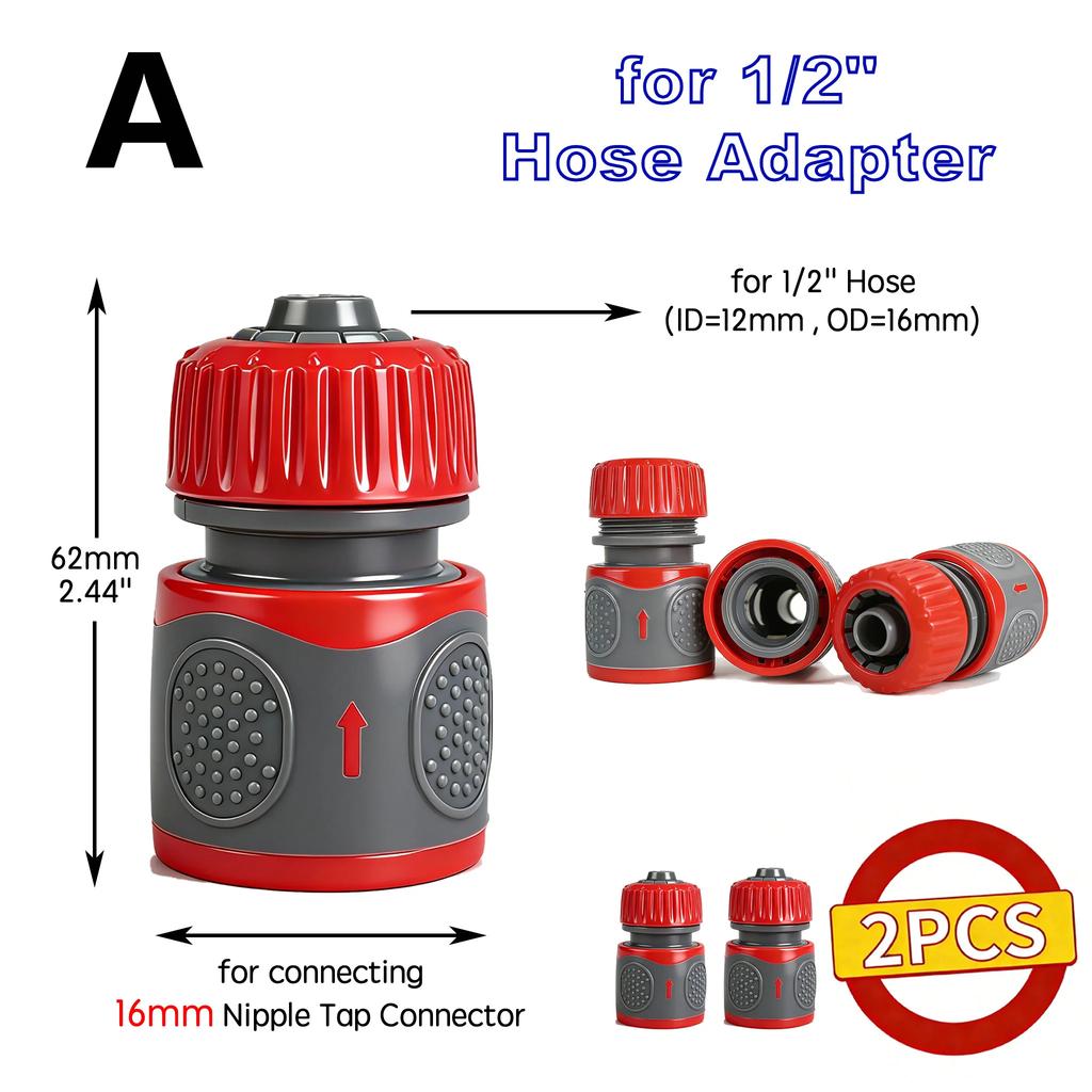 10pcs Water Pipe Quick Connector Garden Fittings Adapter Joint Irrigation System Hose Faucet Extender Fixed Connectors 1/2