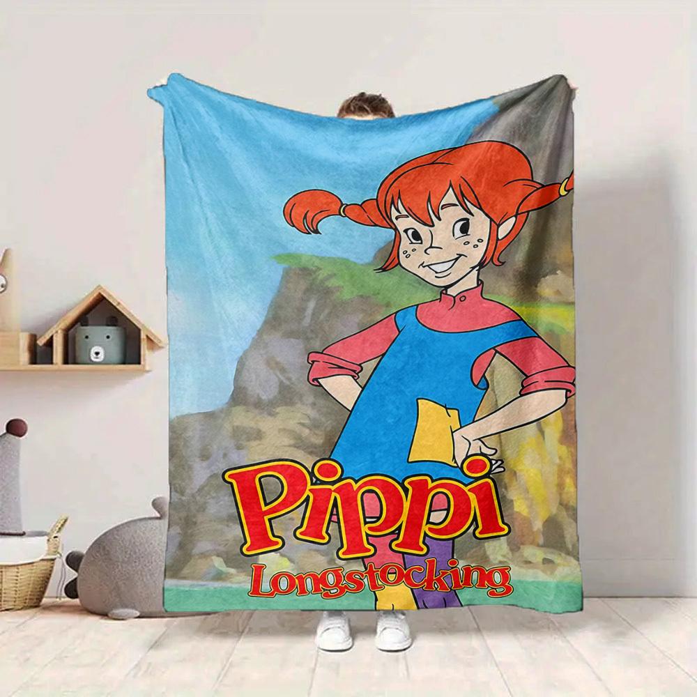 1pc Pippi Blanket Soft All Season Throw with Vibrant Design, Perfect for Home, Travel, and Gifts, Ideal for Naps and Camping