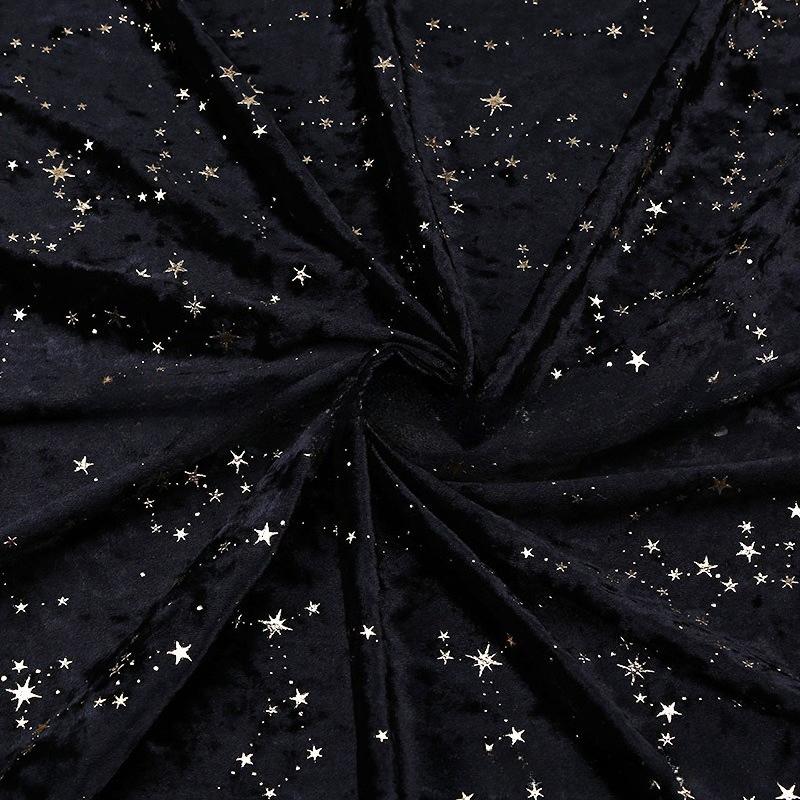 1 метр Эластичная бархатная ткань с узором звезд, Алмазный флис, Эластичная рождественская ткань для шитья своими руками, Рождественские украшения