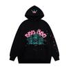 Sp5der Hoodie Unisex Oversized Cotton Pullover With Foil Letter Print Fall Casual Streetwear