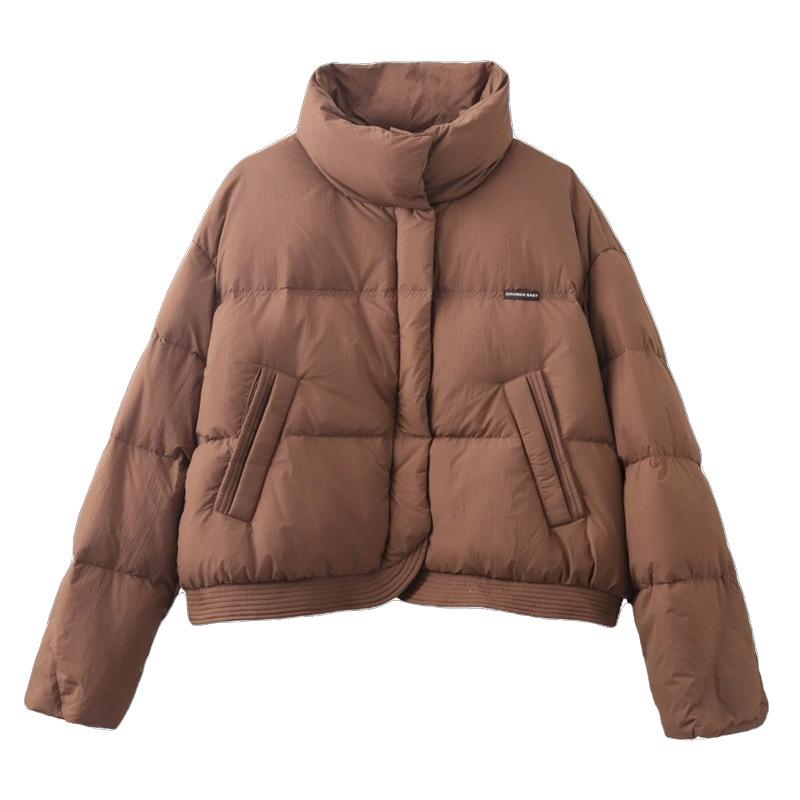 Высококачественная белая утиная пуховая короткая женская куртка с воротником-стойкой, свободная теплая куртка небольшого размера