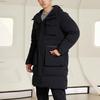 Li Ning Training Series Warm Solid Color Loose Mid-Length Down Jacket Men Outerwear Black AYMR023-1