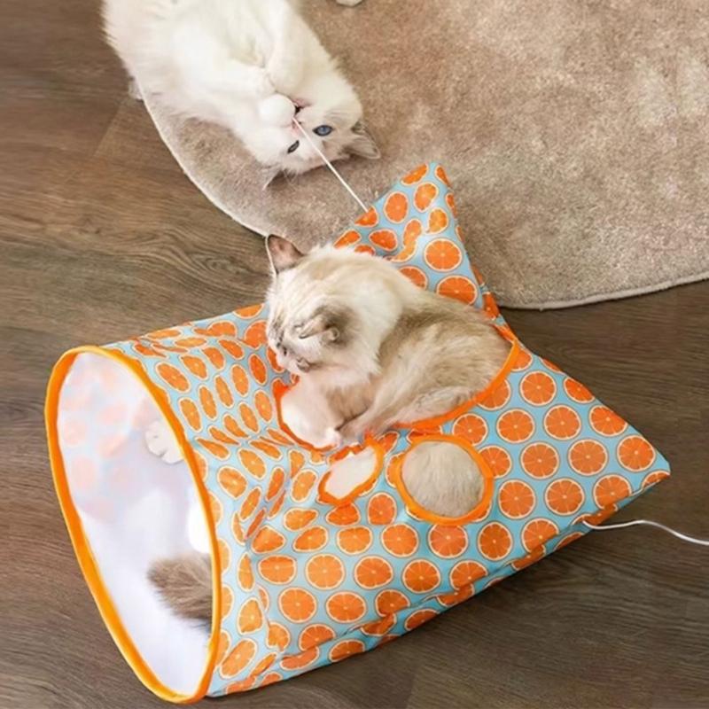 Шуршащий Туннель для Кошек Игровой Палатка для Кошек Дразнилка Трубка Развлечение для Питомцев Игровая Палатка Интерактивная Трубка для Питомцев Игрушка для Активности