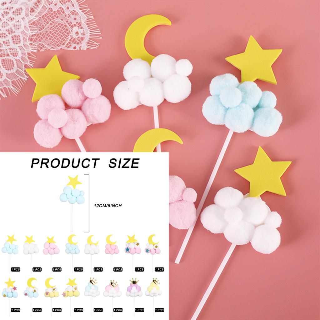 Beautiful Clouds Cake Topper For Birthday Party Decor Cake Decoration Happy Birthday Cupcake