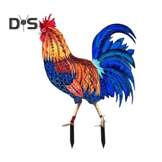 Металлический колышек для сада в виде петуха, устойчивый к погодным условиям, прочный, для наружного использования, патио, двора, газона, реалистичный, железный колышек для петуха, украшение