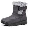 Women's Plush Winter Boots - Warm Lined Ankle Boots with Button Closure, Low Platform and Non Slip Sole, Casual Winter Shoes
