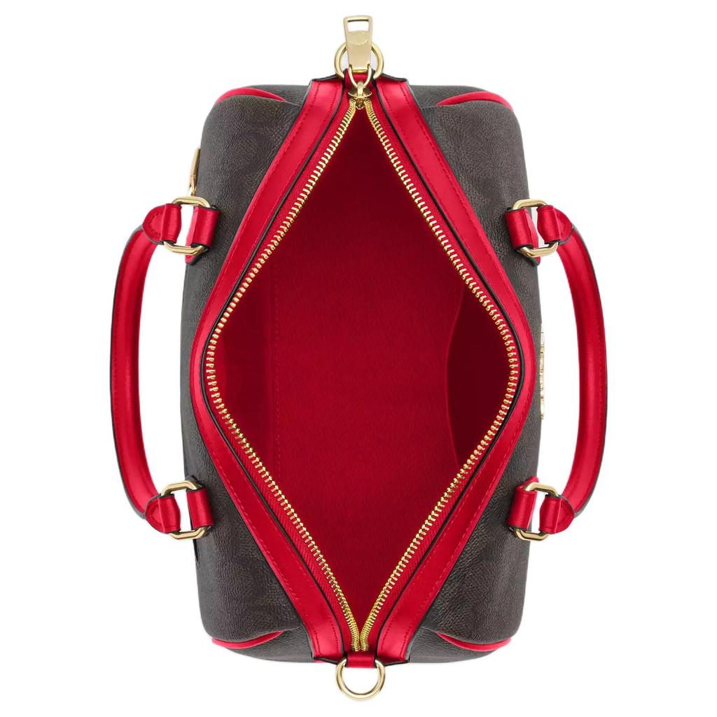 COACH Rowan Coated Canvas Shoulder Bag, Crossbody Bag, Handbag Medium Women's Red CV961-IMXD0