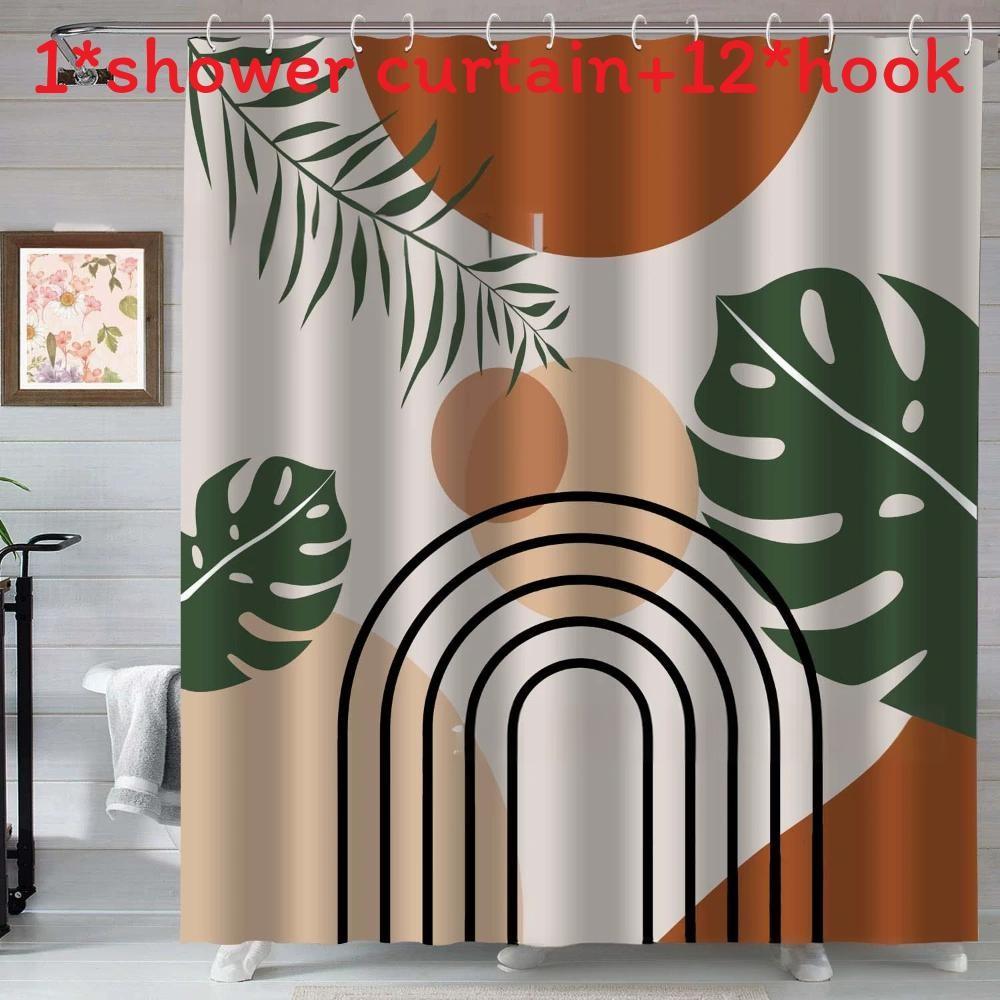Водонепроницаемая тканевая шторка для душа в стиле бохо с крючками, аксессуары для дома, ванной комнаты