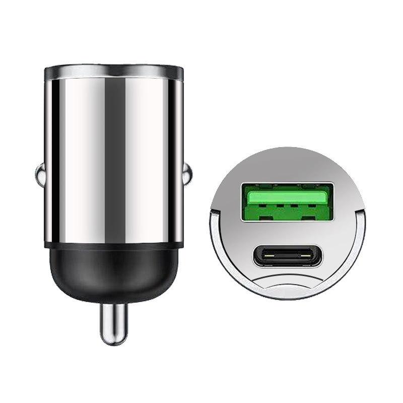High-Speed Dual Port Mini Metal Car Charger for Android & Apple