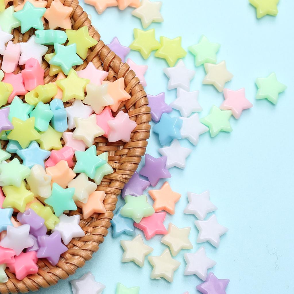 Бусины ручной работы 200 шт. DIY Макарон Цветные ювелирные аксессуары Браслет Ожерелье Материалы ручной работы Мода Кремовый Пятиконечная звезда