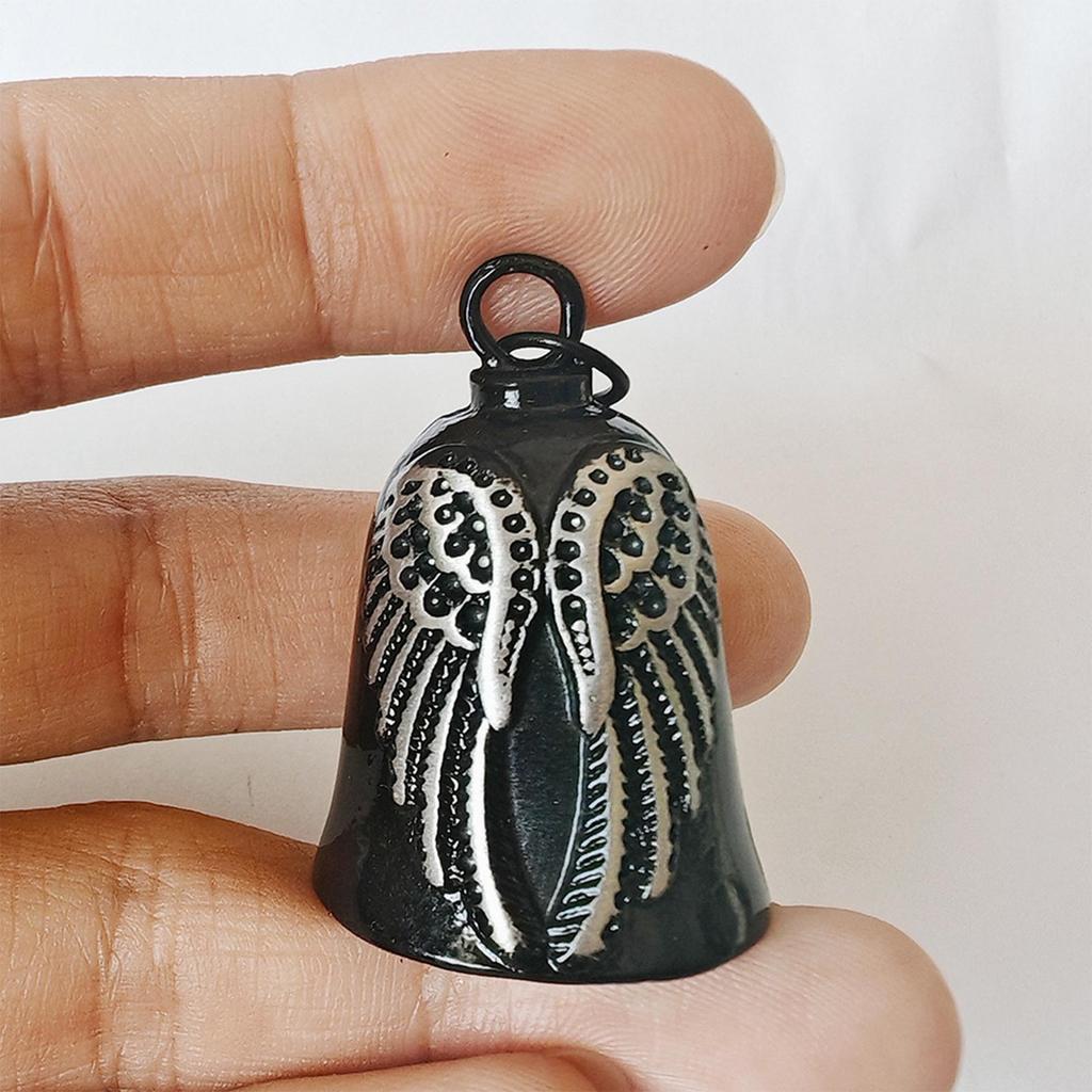 Модный колокольчик Wing Ride Винтажный черный Подвеска для украшения мотоцикла Мужской мотоциклетный колокольчик Колокольчик для езды Брелок-подвеска