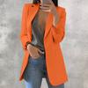 Women Suit Coat Lapel Long Sleeve Open Front Suit Jacket with Pockets Slim Fit Solid Color Business Office Lady Outwear