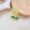 Sunward Growth Sunflower Brooch: Elegant Women's Corsage Pin for College Entrance Suits