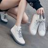 Модные весенние женские спортивные туфли из натуральной кожи на плоской подошве для женщин, повседневные белые кроссовки, женская обувь с мягкой подошвой и перекрестными шнуркамиdhj7