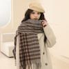 Winter Women'S Versatile Thousand Bird Plaid Scarf, Thickened Plaid Shawl, High-End Scarf, Birthday Gift For Boyfriend