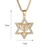 Модный хип-хоп титановый стальной горный хрусталь Звезда Давида кулон для мужчин гексаграмма ожерелье панк стиль бойфренд ювелирные изделия аксессуары