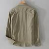 Повседневная рубашка Модная джентльменская дышащая рубашка из чистого хлопка в британском стиле для улицы, однотонная, тонкая, повседневная рубашка из хлопка с длинным рукавом