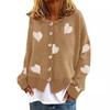Осенне-зимняя модная вязаная одежда Однобортные женские свитера с узором «Любовь»