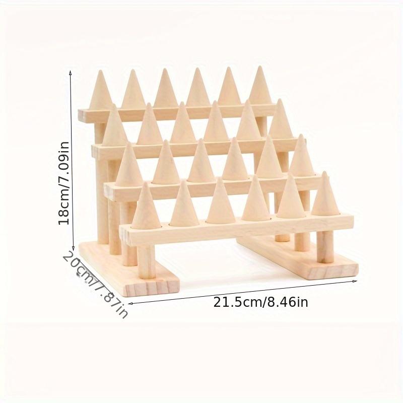 Деревянный конусный держатель для колец, подставка для ювелирных изделий, подставка для хранения колец, поднос для витрин, деревянная основа, декор магазина