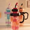 Tea Infuser Water Bottle with Handle and Straw PC Lucky Belly Cup Sports Water Bottle Travel