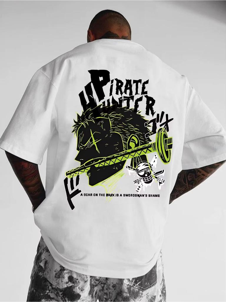 One Piece Zoro Anime Men Tshirt Summer Cotton Women Short Sleeve Graphic Tee Pirate Streetwear Oversized Casual Top Y2k Clothes