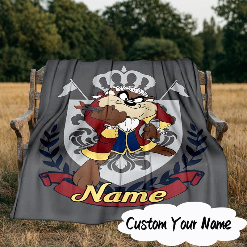 Custom Name Troublemaker Taz Devil Blanket Ideal Bedding Blanket Perfect for Travel, Camping, Living Rooms, Offices, Sofas, Fan Christmas gift