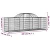 VidaXL Curved Gabion Baskets 8 Pcs 200x50x60/80 Cm Galvanized Iron, Gabion, Gabion Cage, Gabion Wall Basket, Wall of 3146284