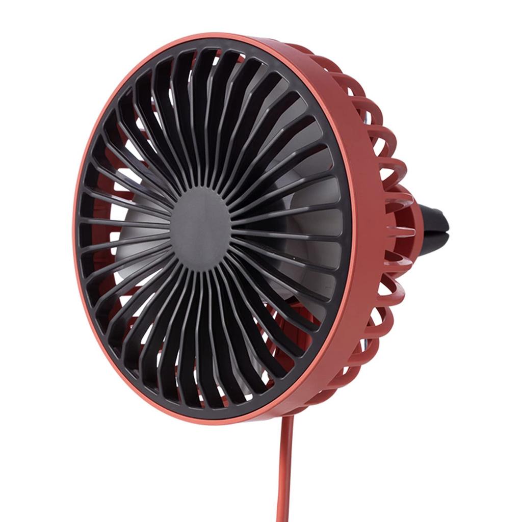 MAXWIN K-FAN11-R Car Circulator Fan, USB, Air Conditioning Vent, 3-Speed, 360° Rotation, USB-Powered, Compact,