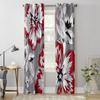 Спальня Кухня Занавес Цветок Красный Серый Текстура Оконные Шторы Шторы для Гостиной Декоративные Элементы