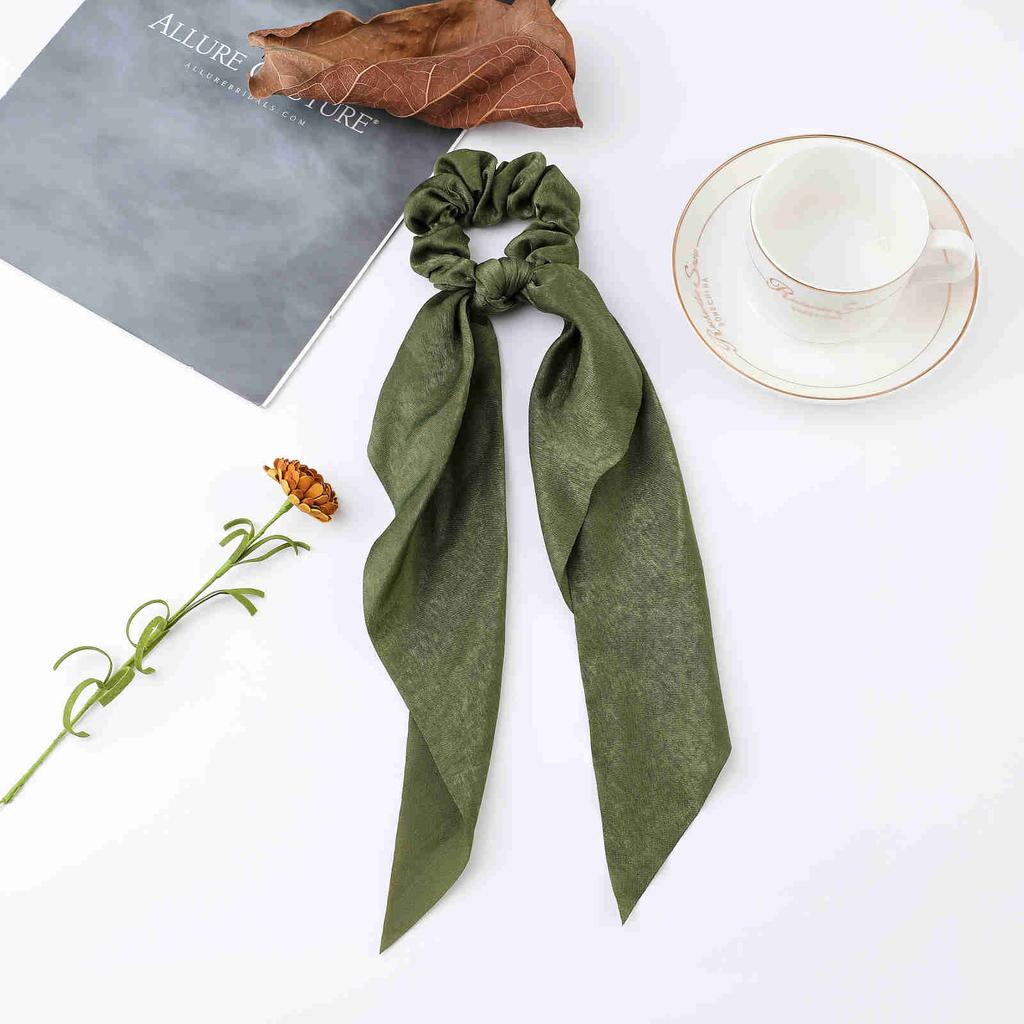 Модные резинки-скранчи в горошек, длинные веревочные корейские завязки для женщин, шарф для хвостика, милая эластичная лента, аксессуары для волос