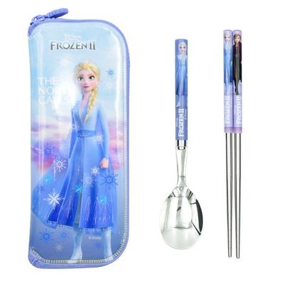Lilpang Frozen 2 Вакуумный простой набор столовых приборов Junior + защитный чехол для столовых приборов на молнии Набор Эльзы, разные цвета, 1 комплект