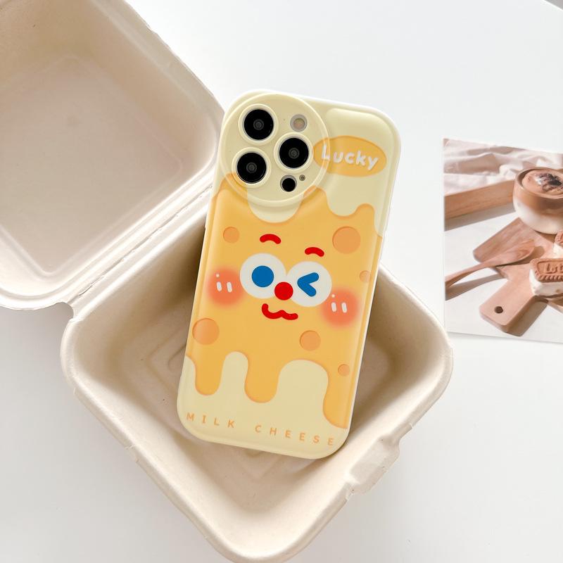 Zhitai Cartoon Cheese Air Cushion Silicone Case for iPhone 15/14/13/12/11