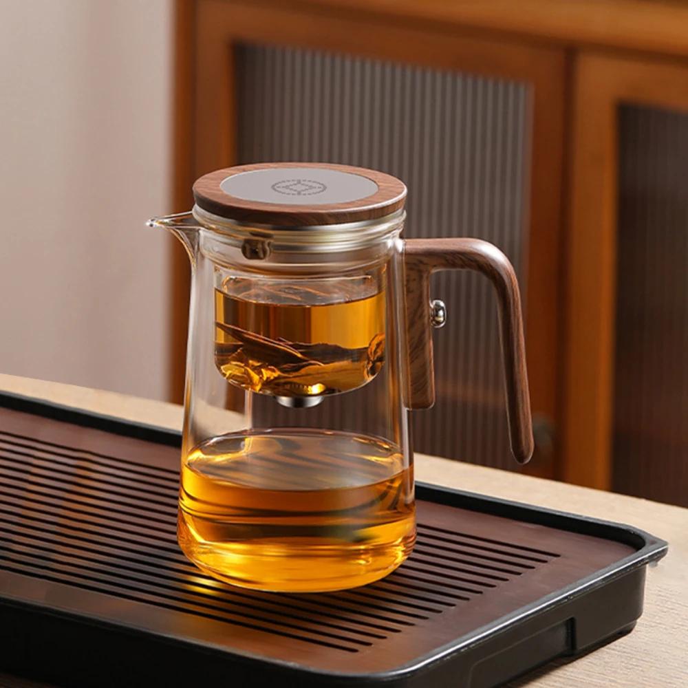 520/600/800ml Glass Teapot with Filter, Magnetic Switch Tea Separation Filter, Home Use, Gift