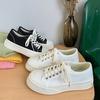 Универсальны весной и летом: милые туфли на высокой подошве с толстой подошвой, парусиновая обувь, женская корейская версия, студенческие маленькие белые туфли, модные туфли для досок.