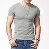 Summer Men Top Short Sleeves O Neck Slim Fit Solid Color Thin Elastic Mid Length Casual Pullover Daily Homewear Sport T-shirt