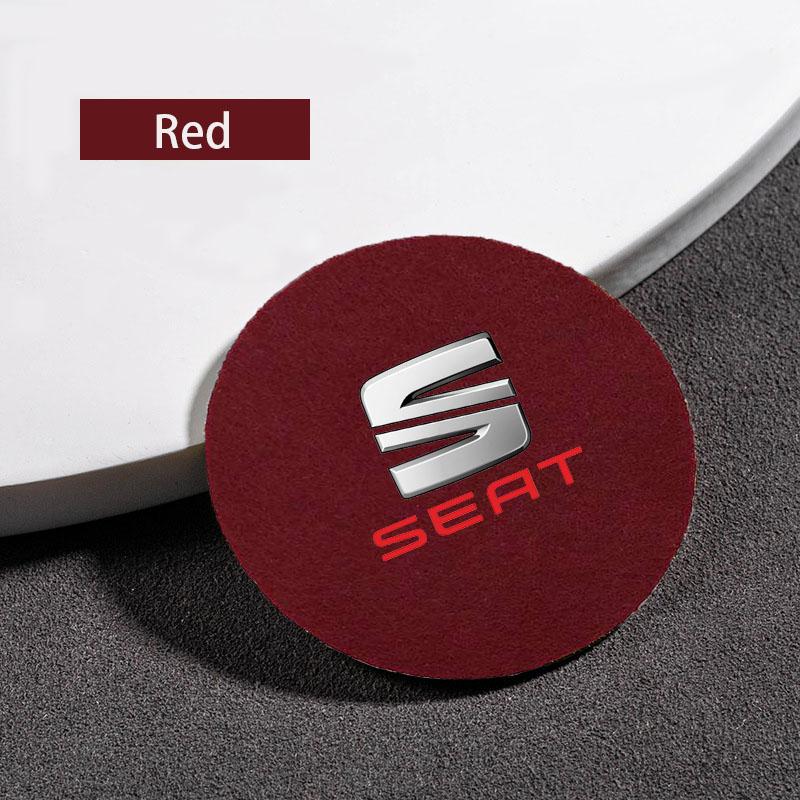 Car Coaster Mat Water Cup Slots Non-Slip Pad For Seat Leon 5f Ibiza 6l 6j Leon 1p Cushion Altea Xl Leon Mk car Accessories sij032