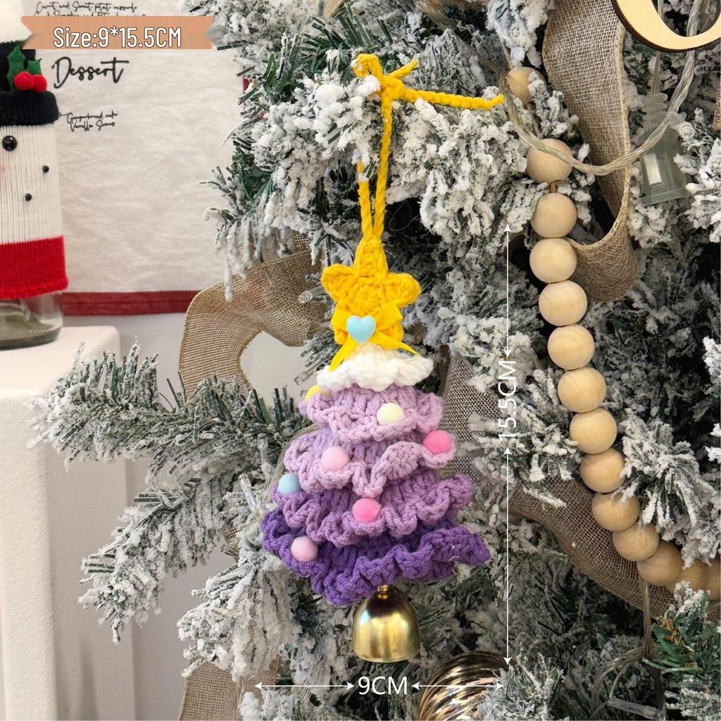 Вязаные шерстяные елочные колокольчики, символизирующие дофамин, — украшения для автомобиля и небольшие праздничные подвески.