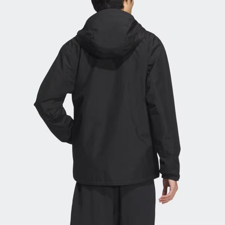 Adidas Sports Casual Hooded Zip Jacket Unisex Jackets Black JM9140