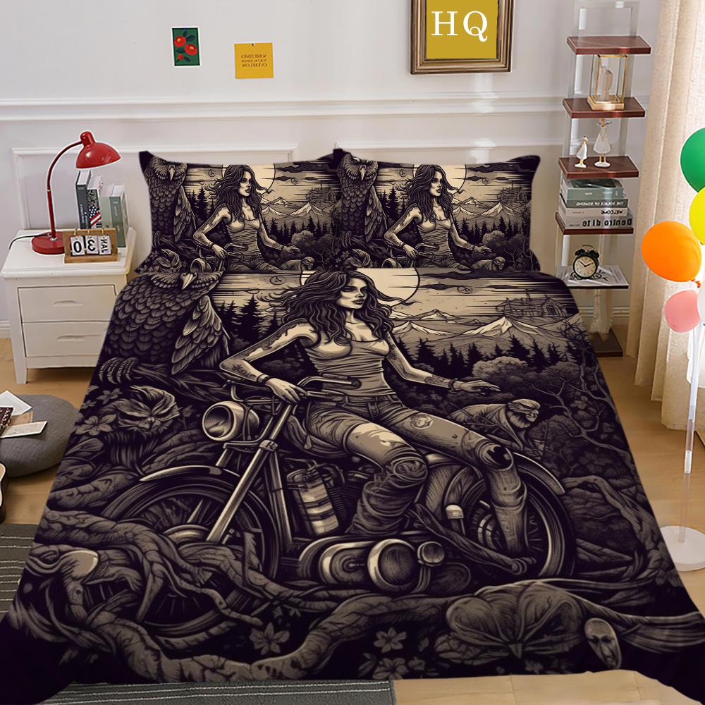 Комплект постельного белья с принтом черепа красоты 3D King Size, постельное белье из полиэстера, модное покрывало для подростков, высококачественный домашний текстиль