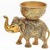 Brass Elephant Urli Bowl Ethnic Design Uruli Pot For Home Decor Floating Flowers Candle Lamps Temple Room Traditional Diwali Decoration Gift,