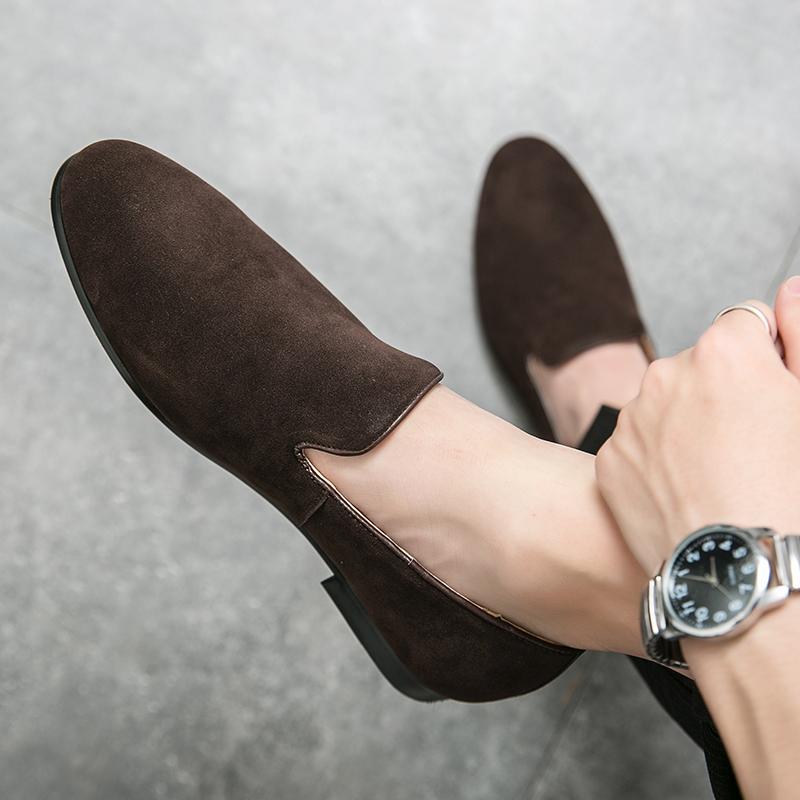 Модная деловая мужская обувь Ле Фу Мужская удобная модная брендовая обувь Маленькие кожаные туфли Британский джентльмен Социальная обувь Размер 38-47