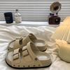 Ретро сандалии с пряжками на ремешках, верхняя одежда 2025 лето, новая мода, высокое качество, толстая подошва, универсальные два способа носки, крутые шлепанцы
